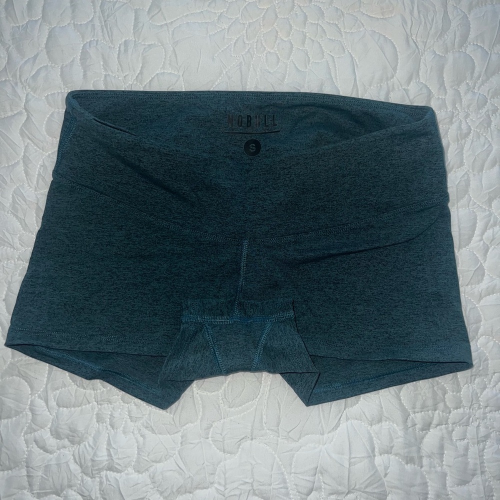 NOBULL Heathered Blue Performance Shorts - Women's Low-Rise Matte Short 2"